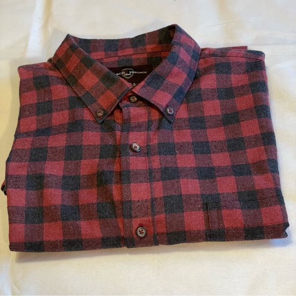 Black Brown 1826 Plaid Flannel Shirt-Mens Colour Maroon and Black Size L… - Picture 12 of 12